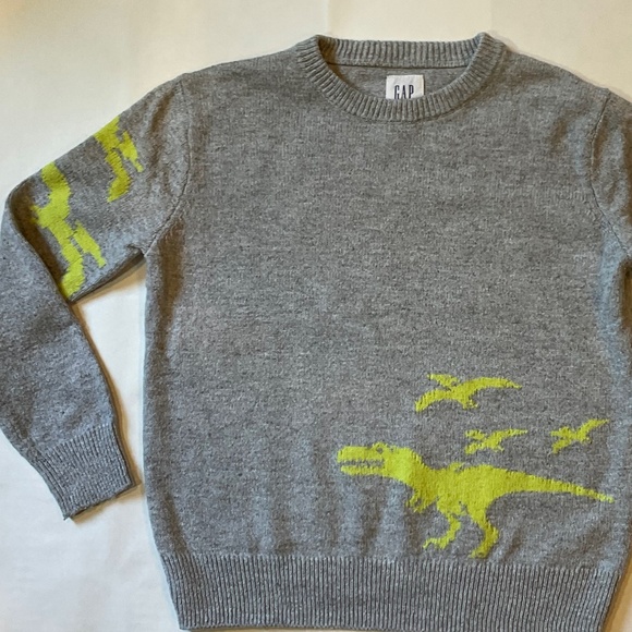 GAP Other - Gap Kids Grey Cotton Dinosaur Sweater Boys Size 6-7